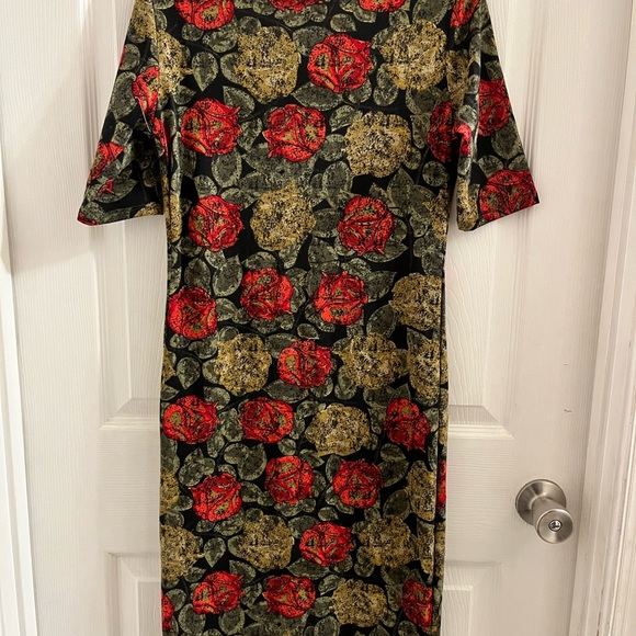 LuLaRoe Julia Rose Print Dress - Picture 5 of 9